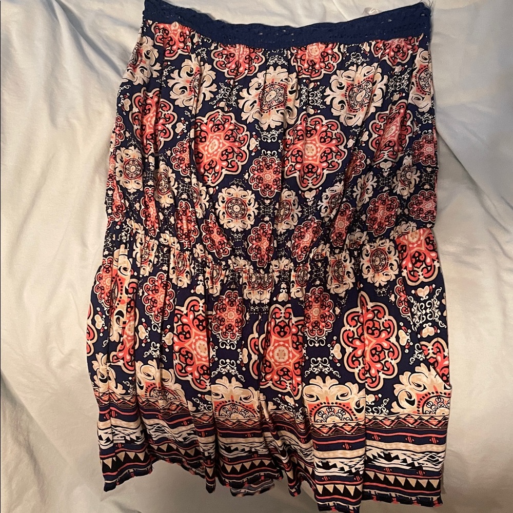 Floral Bohemian strapless romper